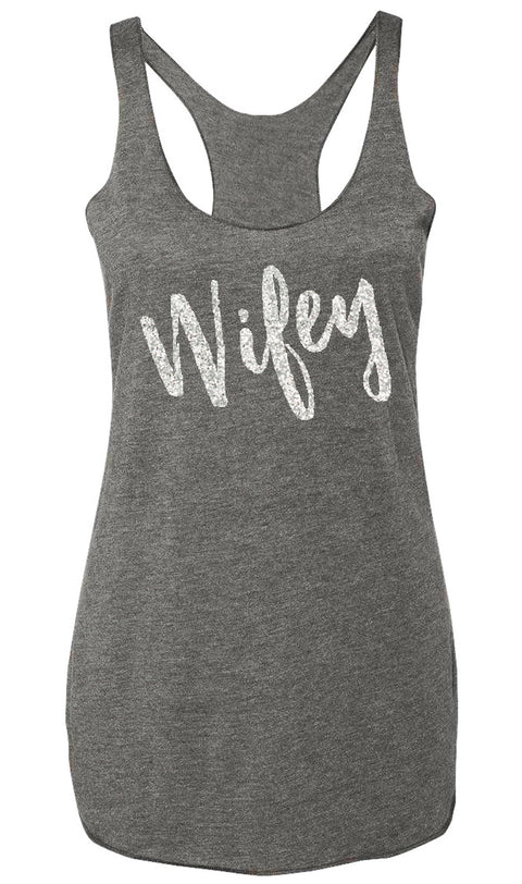 WIFEY Glitter Gray Tank Top