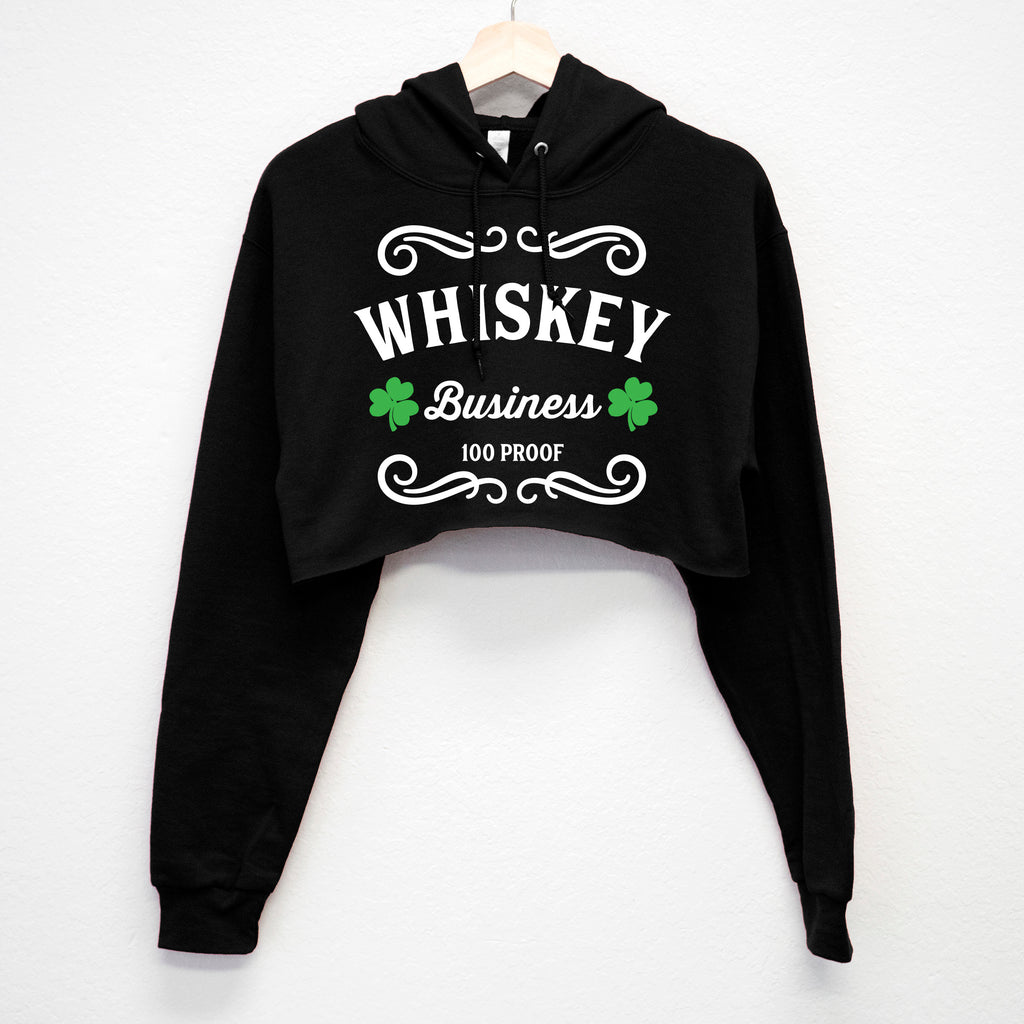 Whiskey Business St. Patrick's Day Cropped Hoodie
