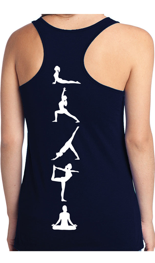 Yoga Poses Tank Top Navy Blue