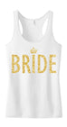 GOLD BRIDAL WEDDING 5 TANKS 15% Off Bundle, Mrs Shirt, Bridesmaid tank, maid of honor shirt