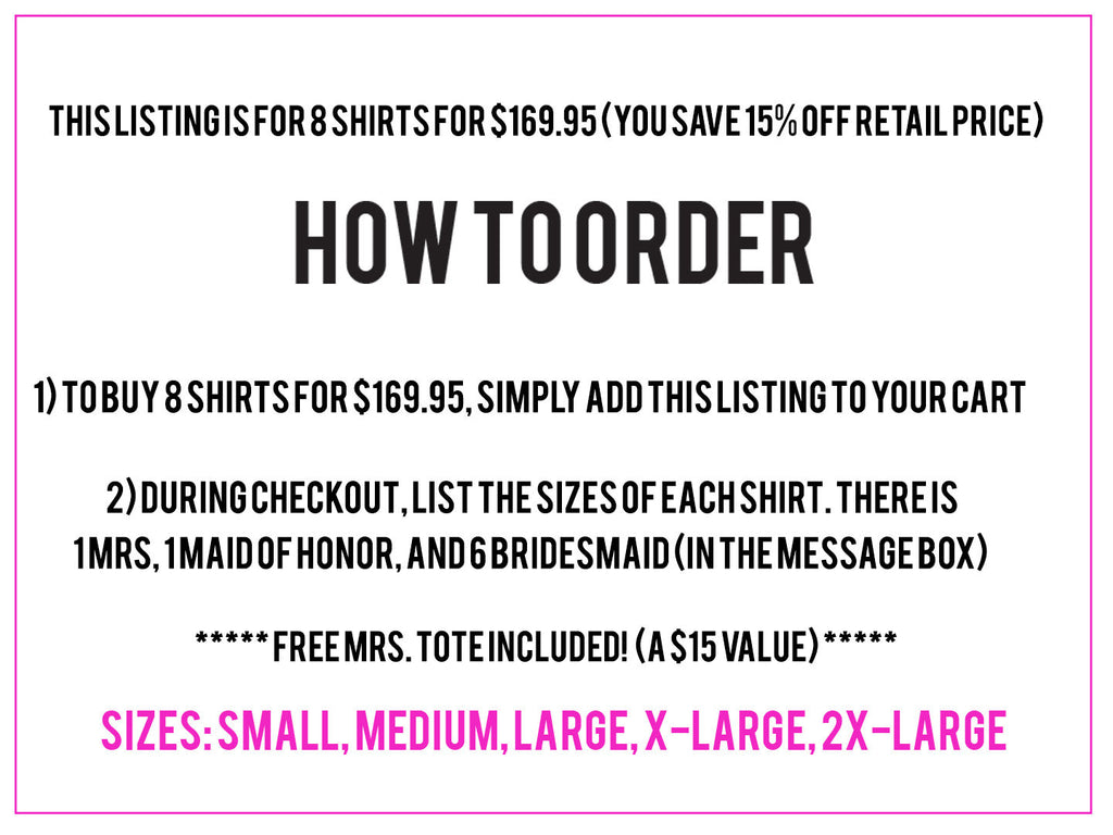 BRIDAL WEDDING 8 Tank Tops 15% Off Bundle, Mrs Shirt, Bridesmaid tank, maid of honor shirt