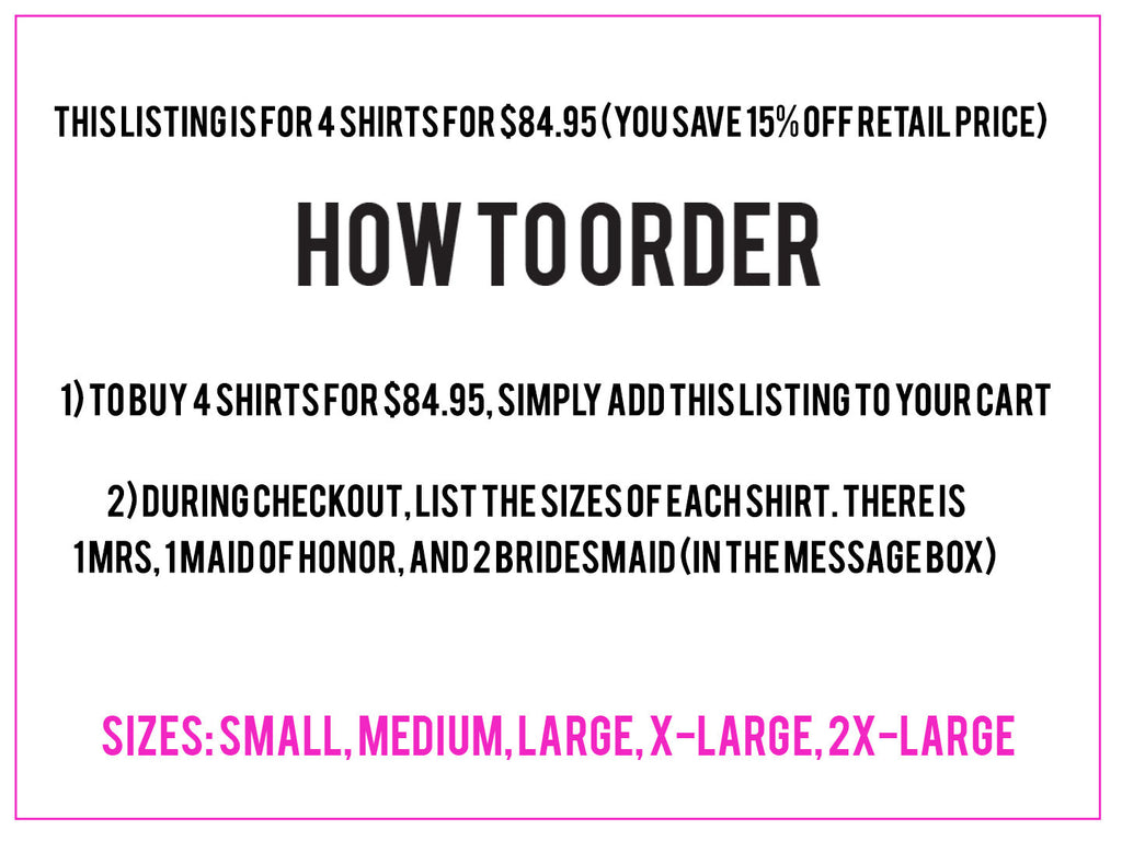 BRIDAL WEDDING 4 Tank Tops 15% Off Bundle, Mrs Shirt, Bridesmaid tank, maid of honor shirt