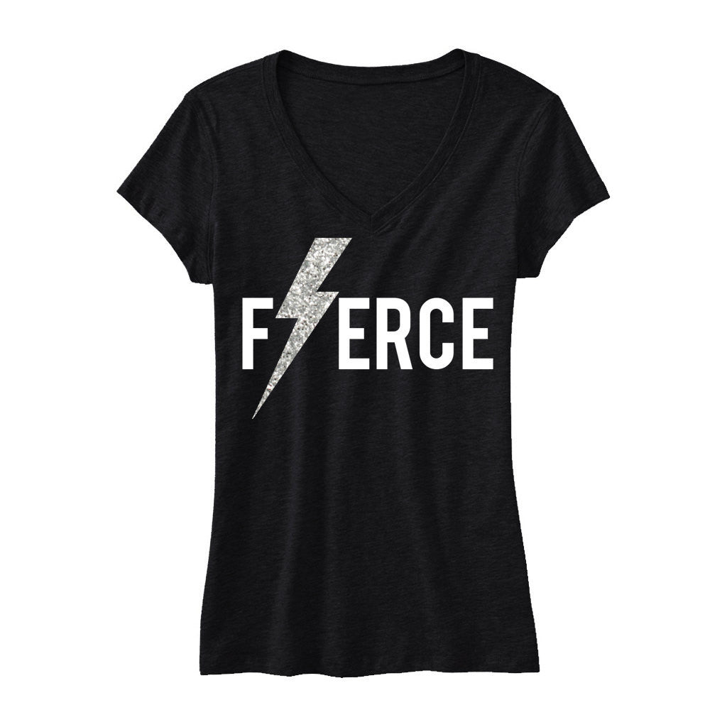 FIERCE Glitter Lightning Black Workout Shirt