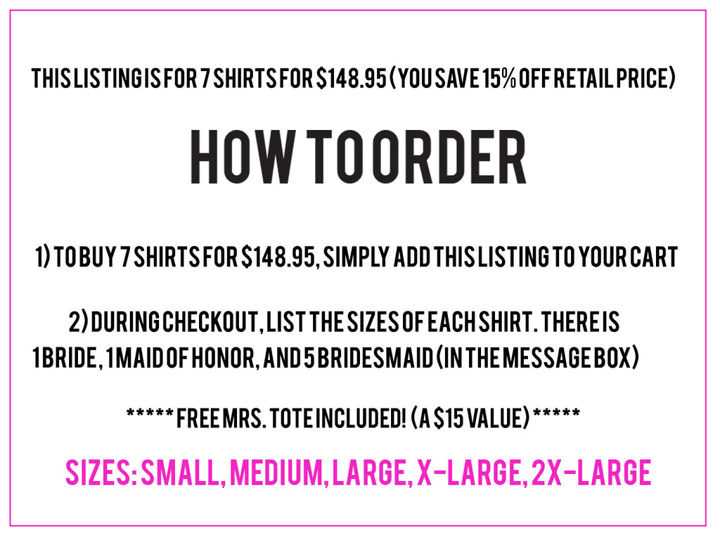 BRIDE GOLD WEDDING 7 SHIRTS 15% Off Bundle, Bride Shirt, Bridesmaid shirt, maid of honor shirt