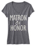 MATRON of HONOR GLITTER Bridal Shirt V-neck