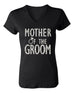 MOTHER of the GROOM GLITTER Shirt Black V-neck