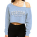 CUSTOM Cropped Off Shoulder Lightweight Sweatshirt