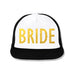 BRIDE Snapback Trucker Hat White with Gold Foil Print