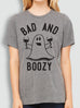 BAD & BOOZY Halloween Ghost Unisex Gray T-Shirt