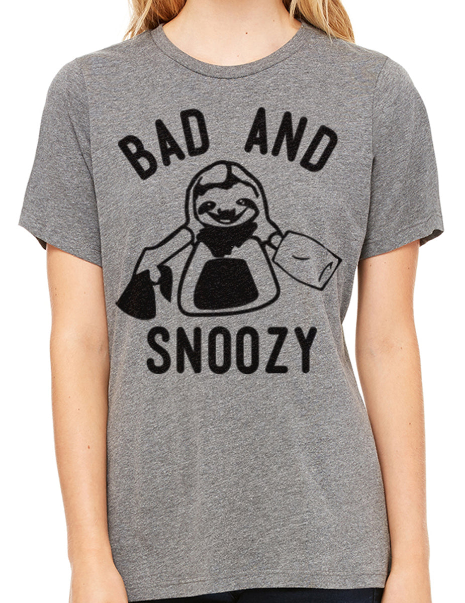 BAD & SNOOZY Sloth Unisex Gray T-Shirt