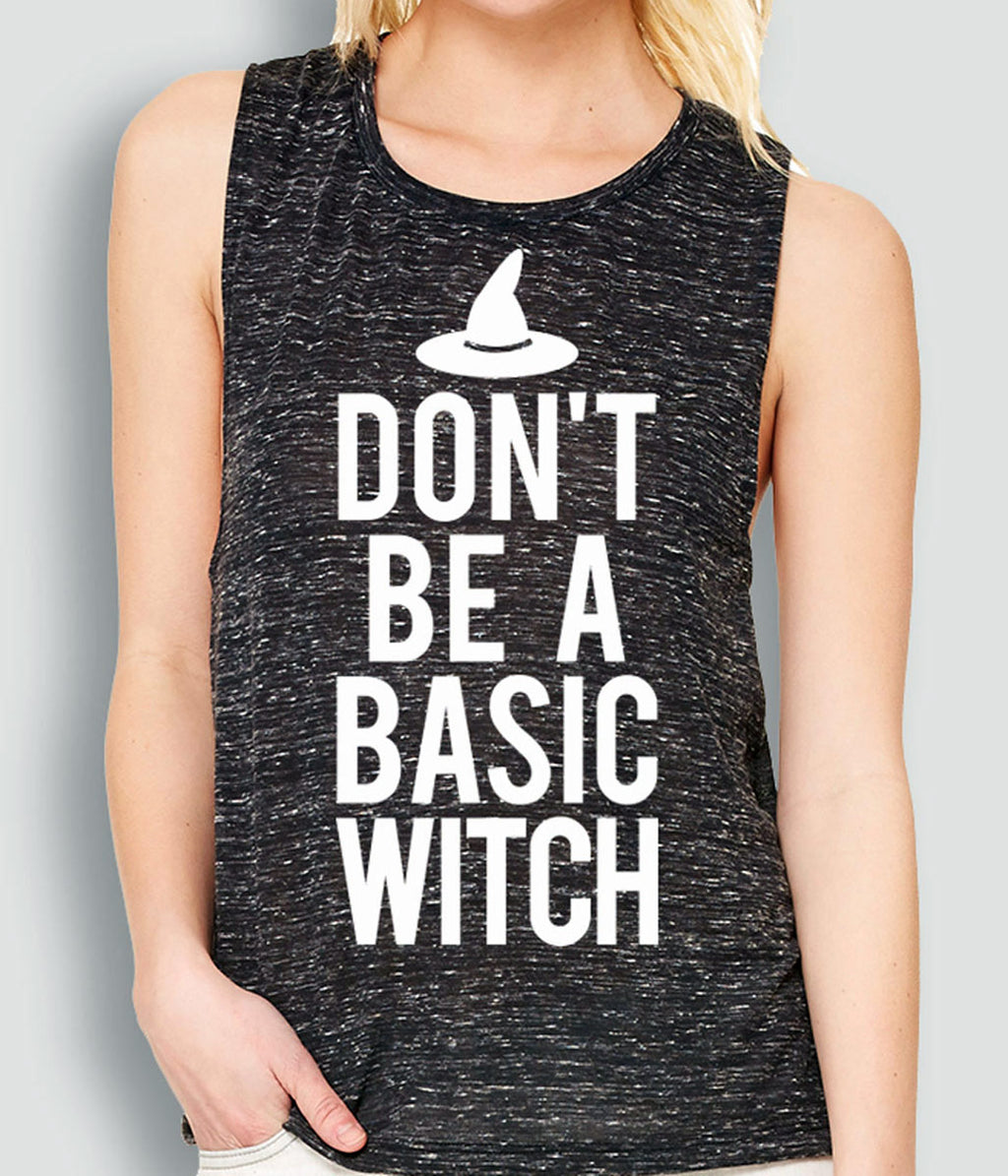 Don't Be a Basic Witch Marble Muscle Tank Top
