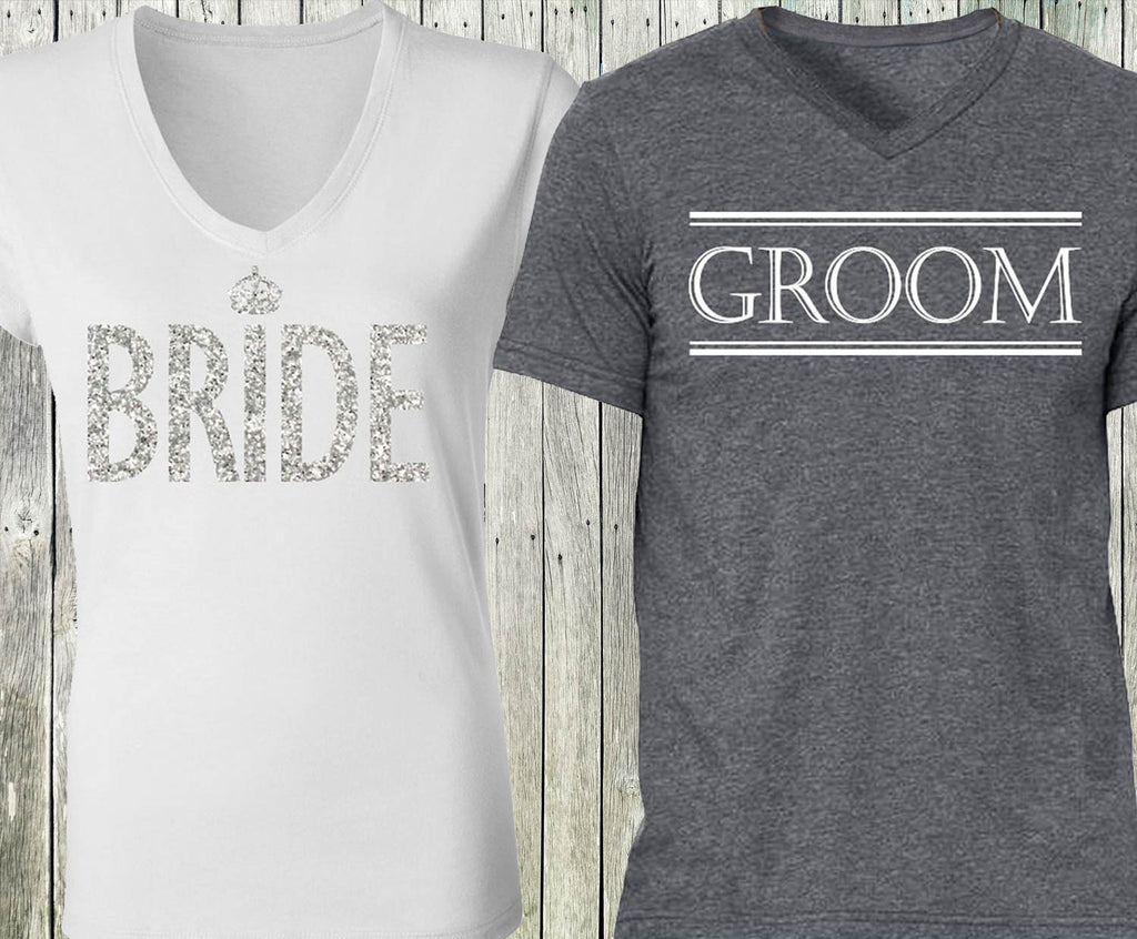 White Bride Shirt + Gray Groom Shirt SPECIAL DEAL