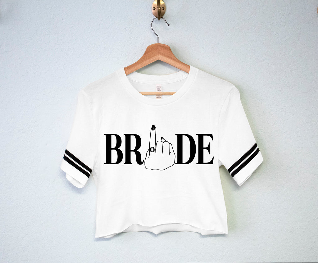 BRIDE RING FINGER Shirt Crop Top