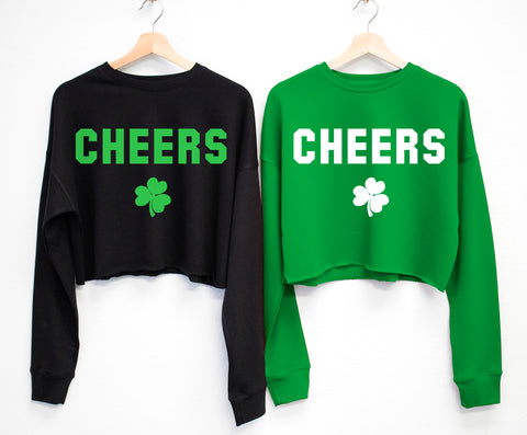 CHEERS St. Patrick's Day Cropped Sweater