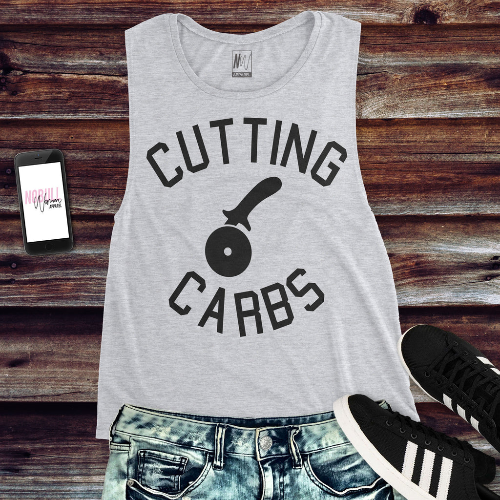 CUTTING CARBS Muscle Tank Top Heather Gray