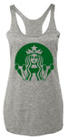 STARBUFF Parody Dumbbells Tank Top - Heather Gray with Kelly Green Print