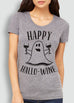 Happy HalloWine Ghost Short Sleeve Tee - Pick Color