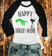 Happy HalloWine Witch Baseball Tee - Pick Color