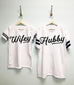 HUBBY & WIFEY Shirts CUSTOM Names + Numbers Set