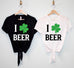 I LOVE BEER Shamrock St. Patrick's Day Crop Top Shirts