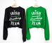 Irish Drinking Team St. Patrick's Day Cropped Sweater - 6 Names to Pick