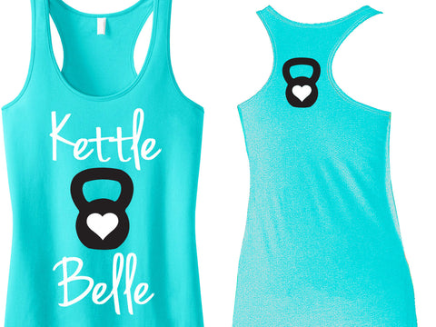 Kettle Belle Workout Tank Top, Front & Back Print