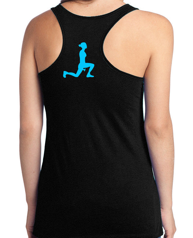 Metallic Graphic Muscle Tank-Latte & Lunges