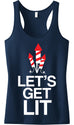Let's Get Lit 4th of July Tank Top - Navy Blue