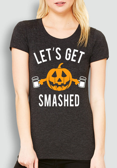 Let's Get Smashed Halloween Pumpkin Short Sleeve Tee