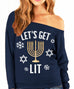Let's Get Lit Hanukkah Slouchy Sweatshirt