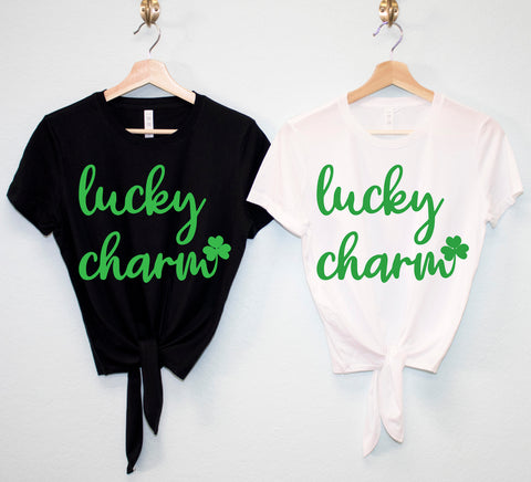 LUCKY CHARM St. Patrick's Day Crop Top Shirts