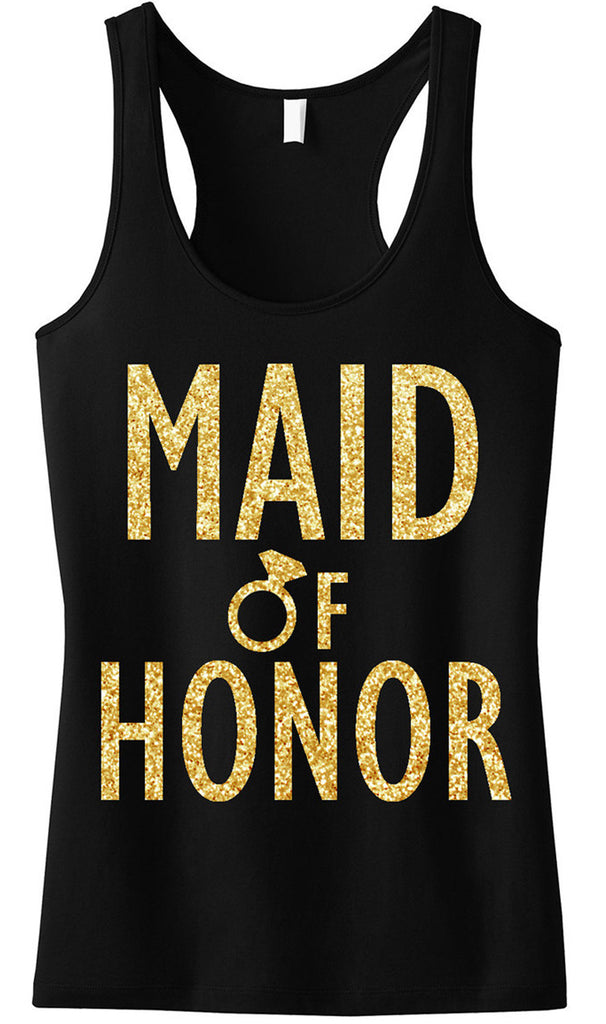MAID of HONOR Gold GLITTER Tank Top