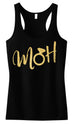 MOH Script Maid of Honor Tank Top with Gold Glitter - Pick Color