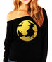 WITCHING HOUR Halloween Slouchy Sweatshirt with Gold Foil Print