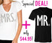 MRS Bride Shirt + MR Groom Shirt SPECIAL DEAL