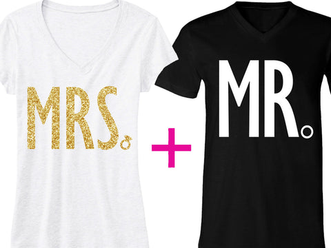 MRS Gold Bride Shirt + MR Groom Shirt SPECIAL DEAL