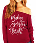 Making Spirits Bright Christmas Slouchy Sweatshirt - Pick Color