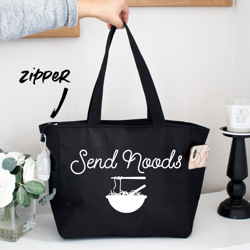 Send Noods Grocery Zipper Tote Bag