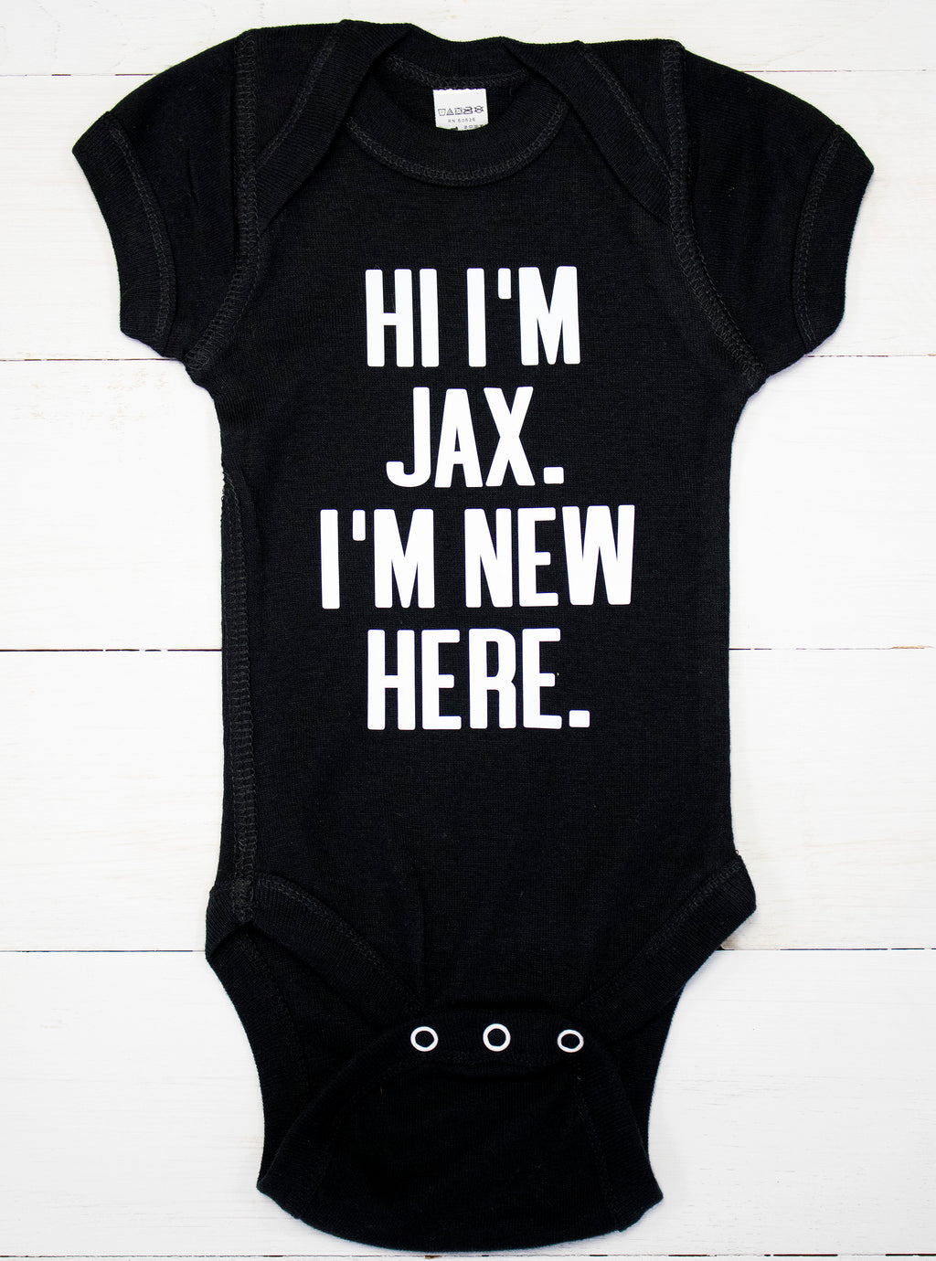 I'm New Here Custom Name Baby Bodysuit