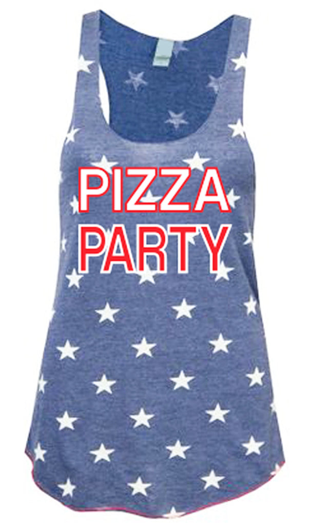 PIZZA PARTY Blue Stars Tank Top