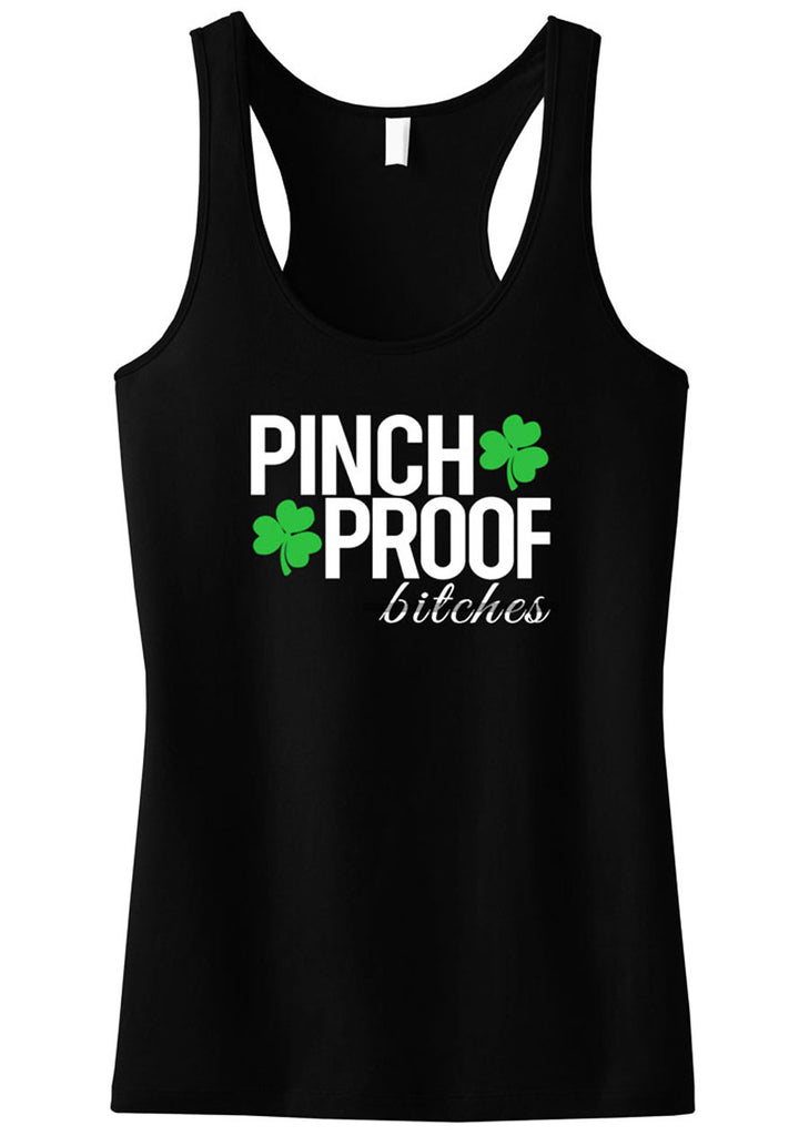 PINCH PROOF BITCHES St. Patrick's Day Tank Top - Black