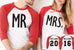 MR + MRS Baseball Tees CUSTOM NAMES + NUMBERS - Pick Color