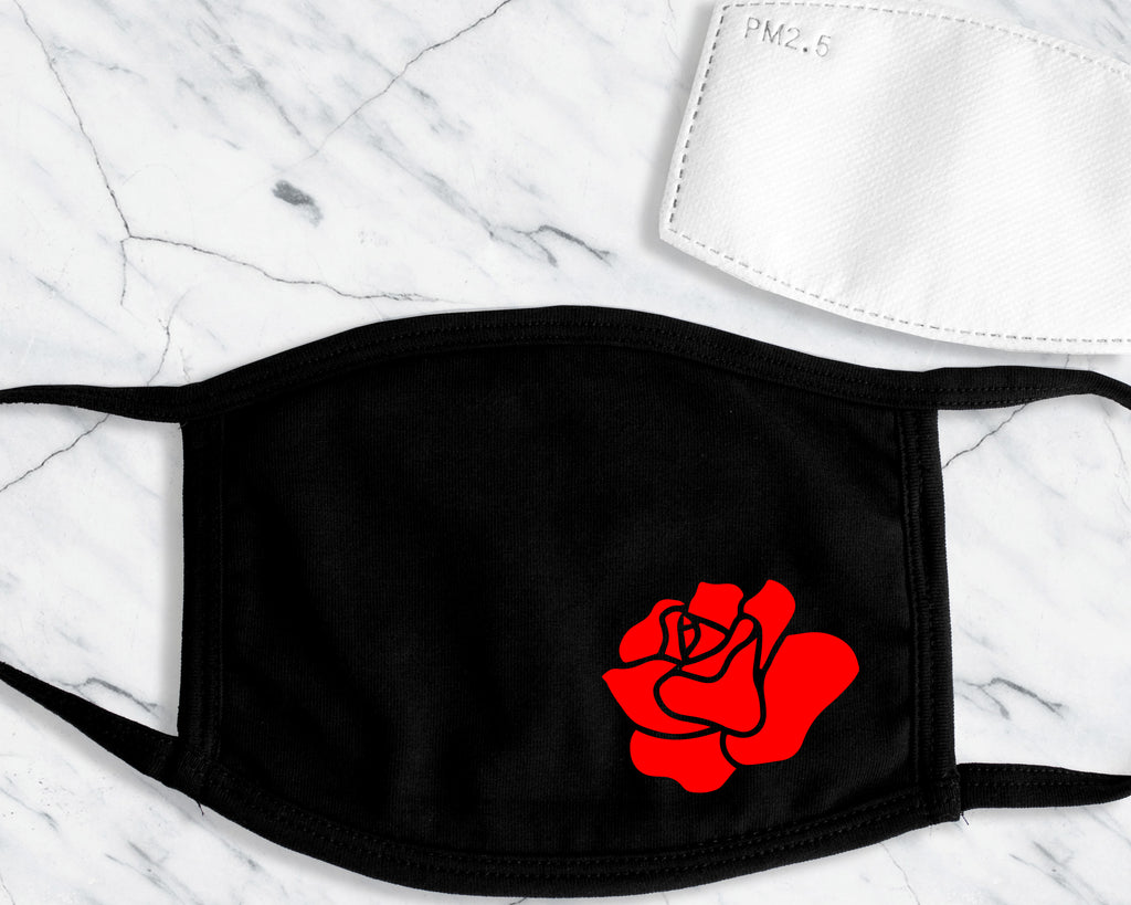 Red Rose Mask RED ROSE Adult Face Mask with Filter Pocket and 1 Filter Included ...