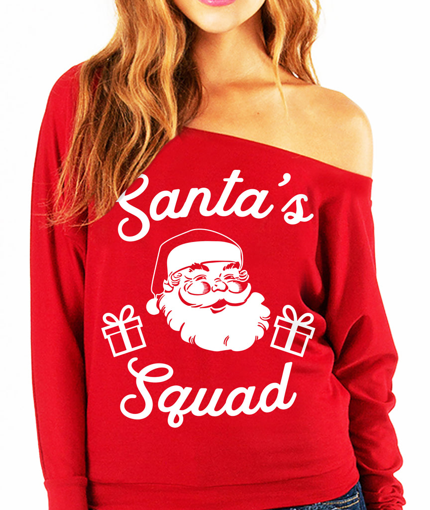 SANTA'S SQUAD Christmas Slouchy Sweatshirt - Pick Color – NobullWoman  Apparel
