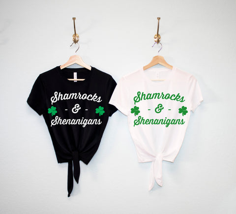 SHAMROCKS & SHENANIGANS St Patrick's Day Crop Top Shirt