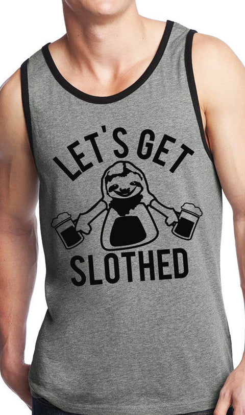 SLOTH DRINKING TEAM Men's Tank Top - Let's Get Slothed!