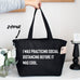 Social Distancing Grocery Zipper Shopping Tote Bag