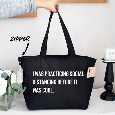 75 Pieces - Social Distancing Grocery Zipper Shopping Tote Bag