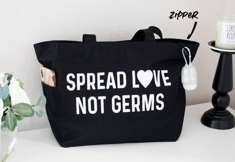 Spread Love Not Germs Grocery Zipper Tote Bag