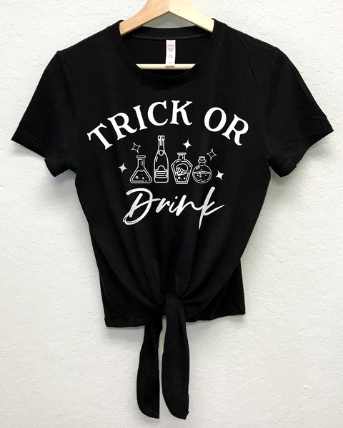Trick or Drink Halloween Crop Top Shirt